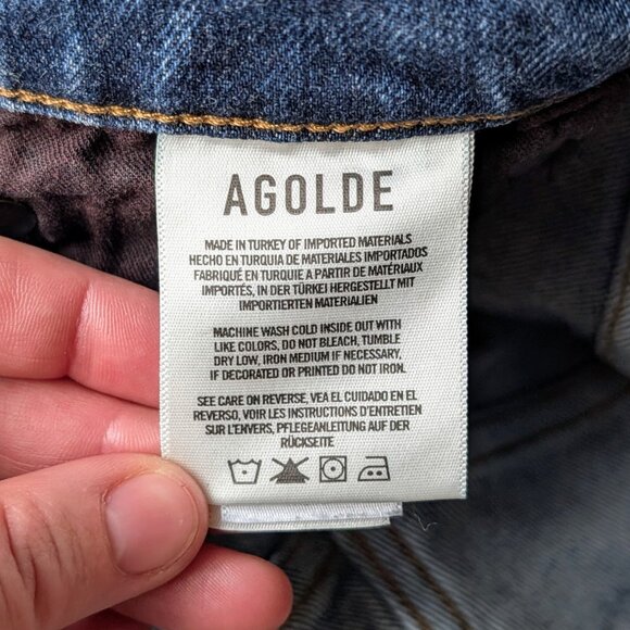Agolde Willow Mid-Rise Slim Crop Jean Blue Denim size 29 - Picture 6 of 9